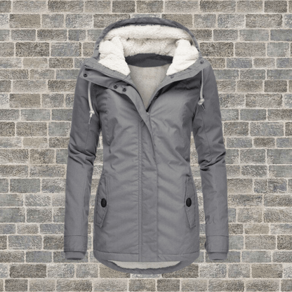 Damen Winterparka Lang Luxus Pelzfüllung