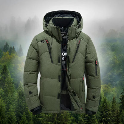 Winterparka Herren Daunenjacke Abnehmbare Kapuze
