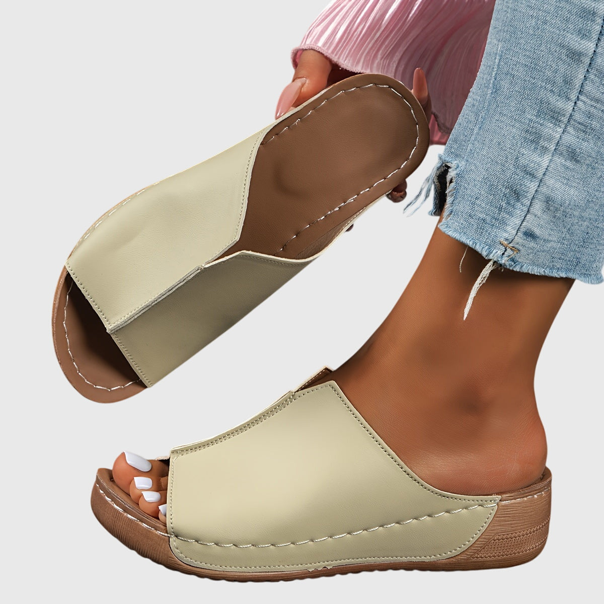 Damen Keilsandalen Offen Elegant