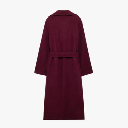 Eleganter Damen Trenchcoat Bordeaux Farbe - IdealeKleiden