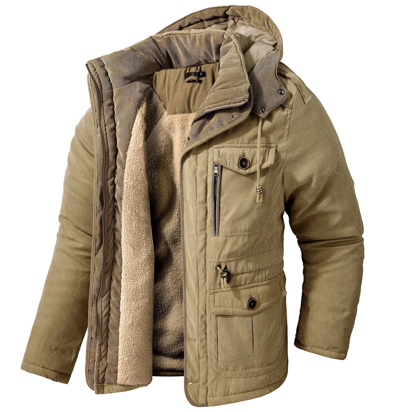 Herren Winterjacke Kapuzenparka Warm - IdealeKleiden