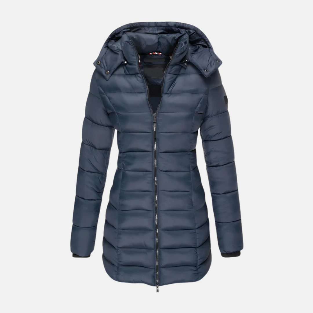 Winterjacke Damen Slim Fit Gepolstert Mit Kapuze