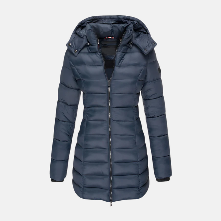 Winterjacke Damen Slim Fit Gepolstert Mit Kapuze