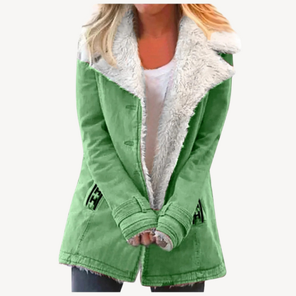 Damen Winterjacke Fleece Gefüttert Warm