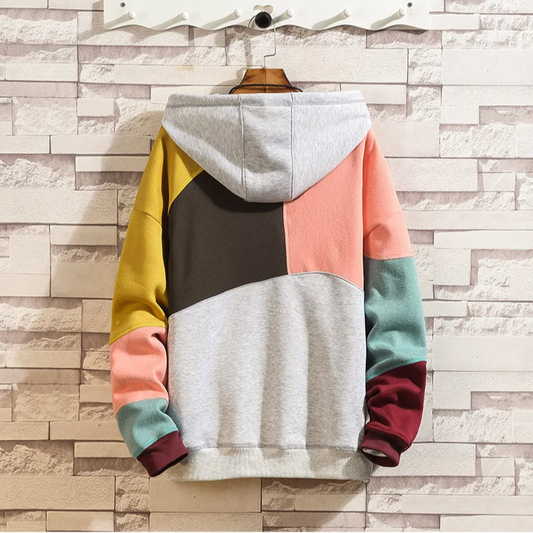 Stylische Patchwork-Hoodie Trendy - IdealeKleiden