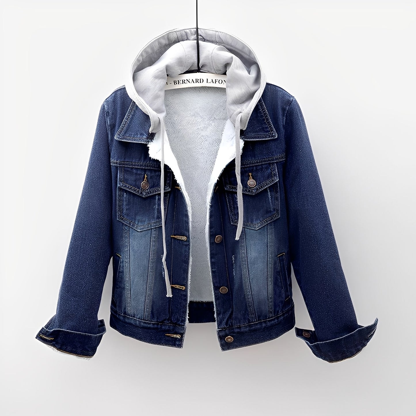 Modische Frauenjacke mit abnehmbarer Kapuze