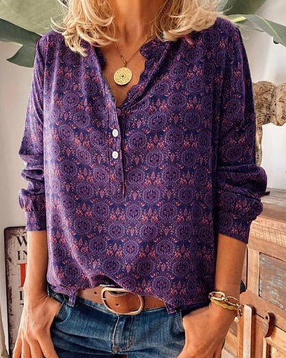 Stilvolle Bluse mit Retro-Druck