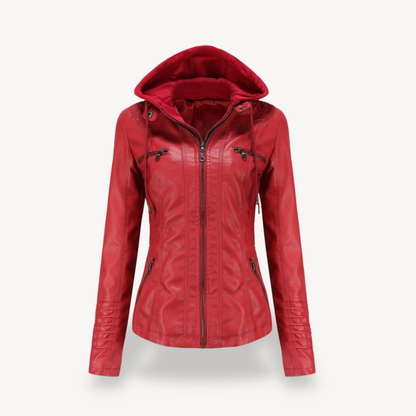 Elegante Motorradjacke Damen Kunstleder