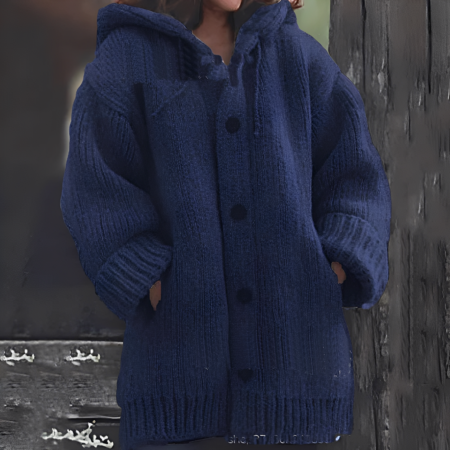 Damenschal Cardigan Kapuze Bequem