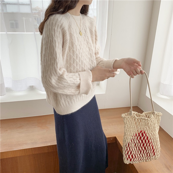 Nora Strickpullover Weich Kuschelig Design - IdealeKleiden