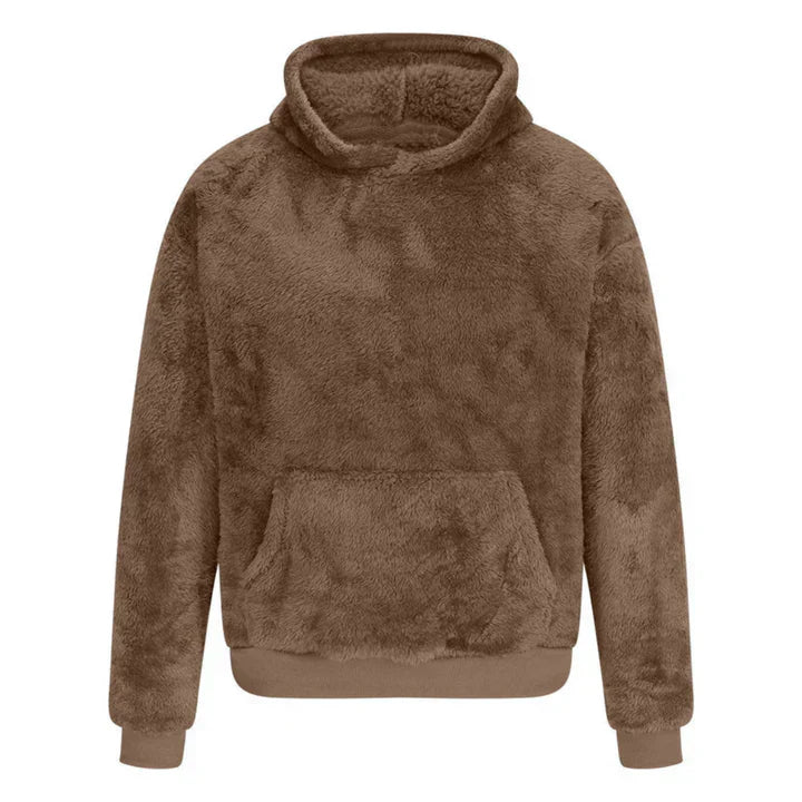 Weicher Plüschpullover mit Kapuze