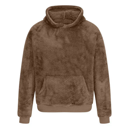 Weicher Plüschpullover mit Kapuze