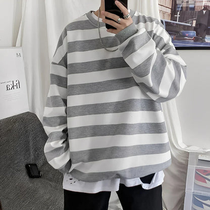 Herren Oversize Pullover Streifen Design