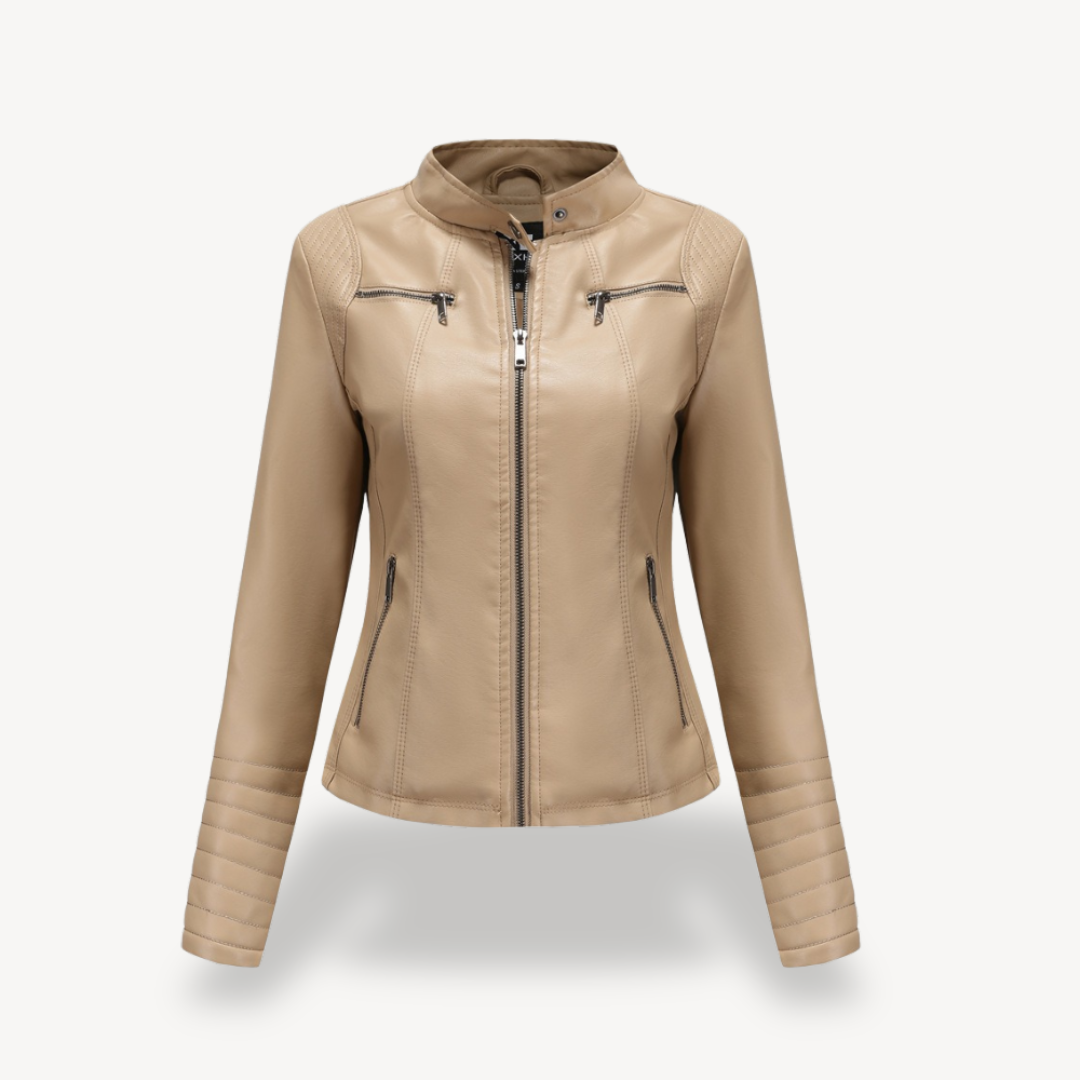 Elegante Lederjacke Damen Biker Style