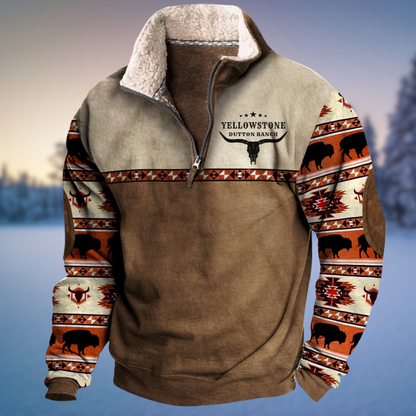 Herren Pullover Lässig Winterlich Halb-Reißverschluss