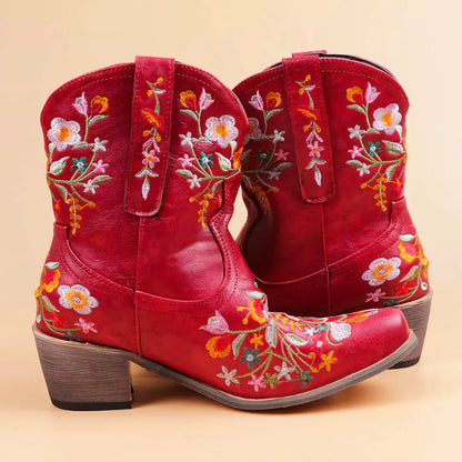 Wetterfeste Cowgirl Stiefel Vintage Look