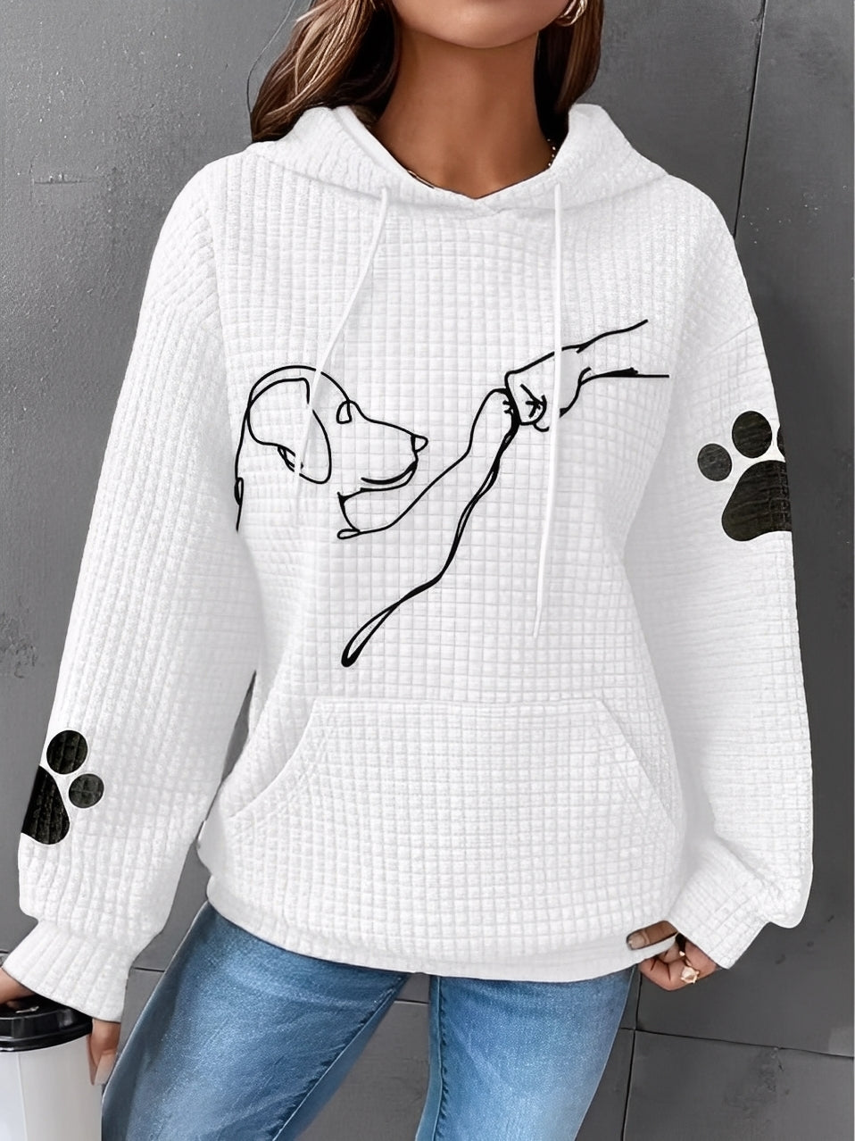 Stylische Damenjacke | Bedrucktes, Weiches Sweatshirt Kapuze