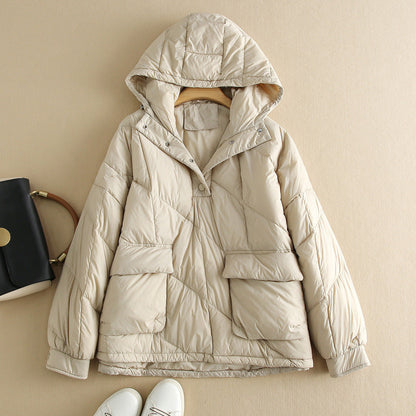 Stylische Daunenjacke Damen Kapuze Farbenfroh