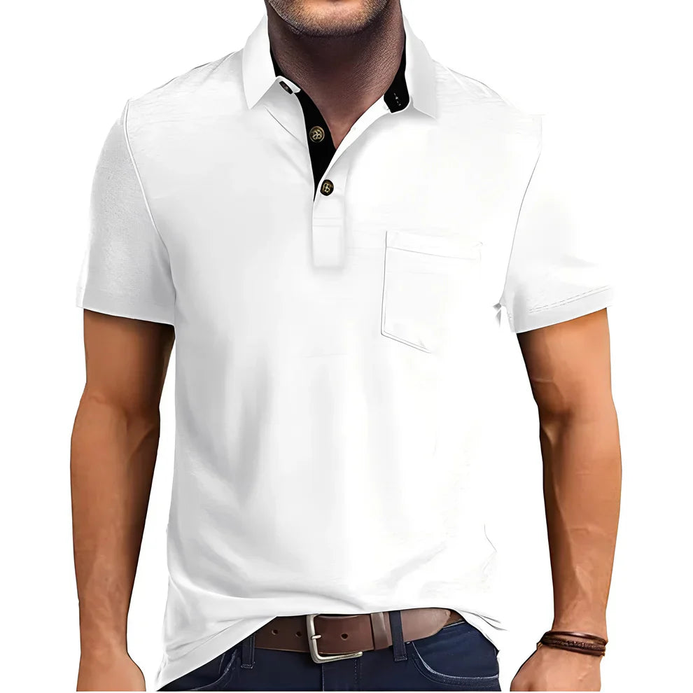 Retro Herren Polohemd Kurzarm Casual