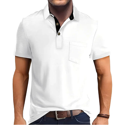 Retro Herren Polohemd Kurzarm Casual