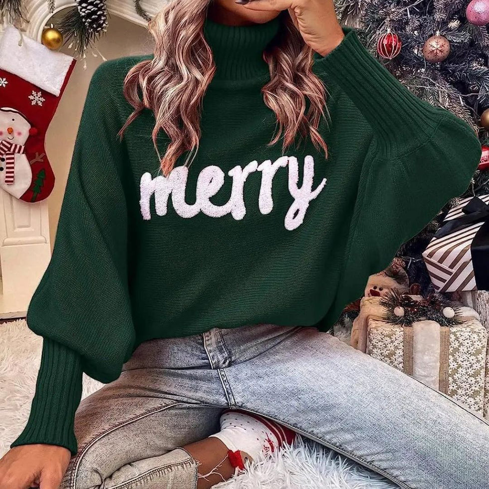 Weihnachtspullover Damen Warm Festlich