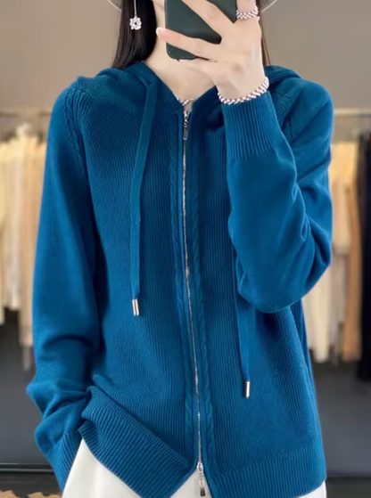 Kuschelige Strickjacke Mit Kapuze