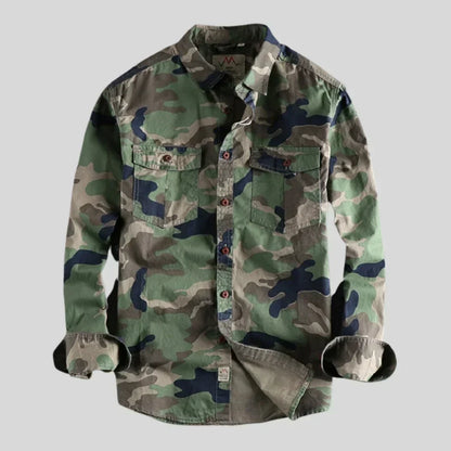 Herren Overshirt Camo Langarm mit Knöpfen