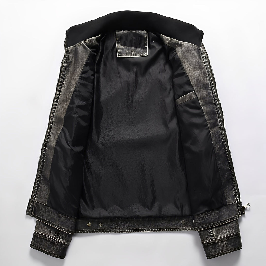 Elegante Lederjacke Herren Style - IdealeKleiden