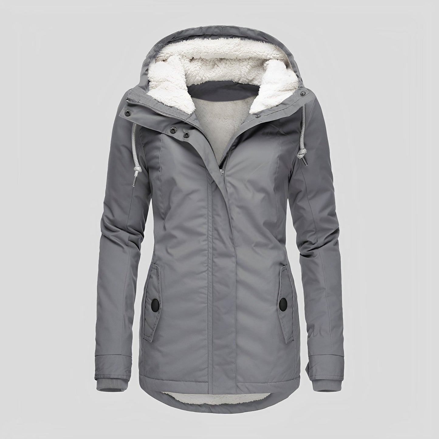 Damenschutzjacke Warm Plüsch Kapuze Winter