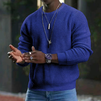 Herren Pullover Langarm Rundhals Großes Design