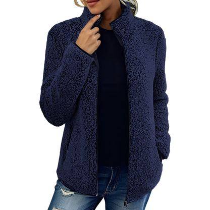 Damen Fleece-Mantel Weich Elegant