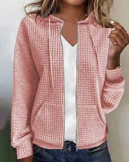 Damen Hoodie Bequem Zip Up