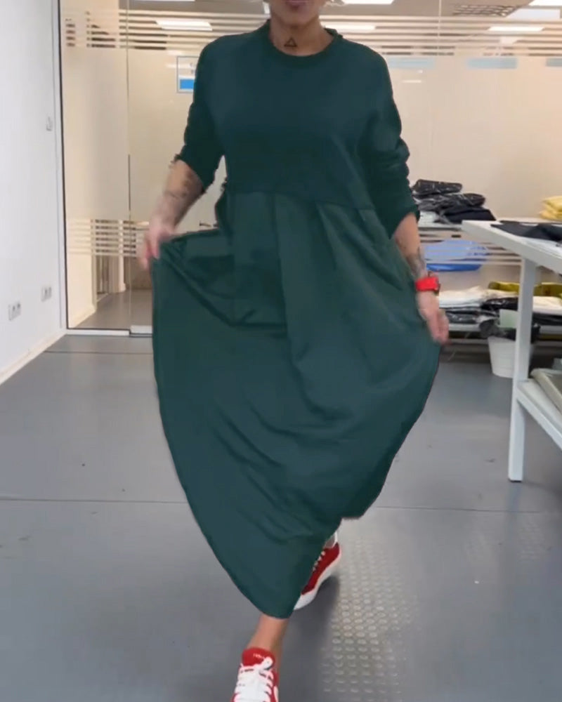 Farbenfrohes Freizeitkleid Uni Mode