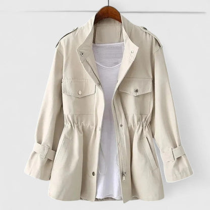 Damen Safari-Mantel Langarm Elegant