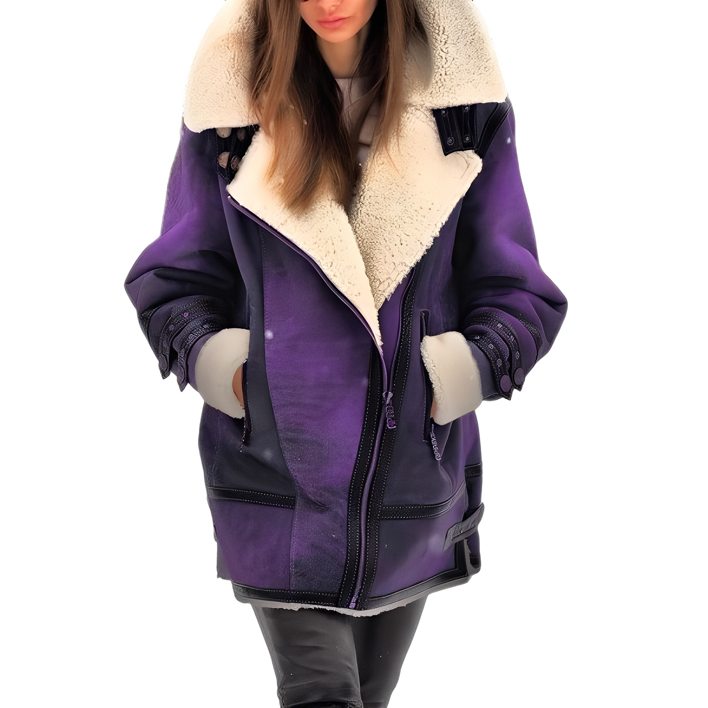 Elegante Lederjacke Damen Soft Innenfutter