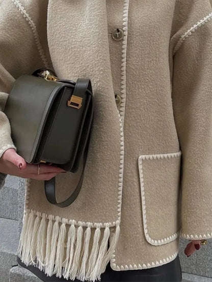 Damen Wollmantel Lang Herbstmode - IdealeKleiden
