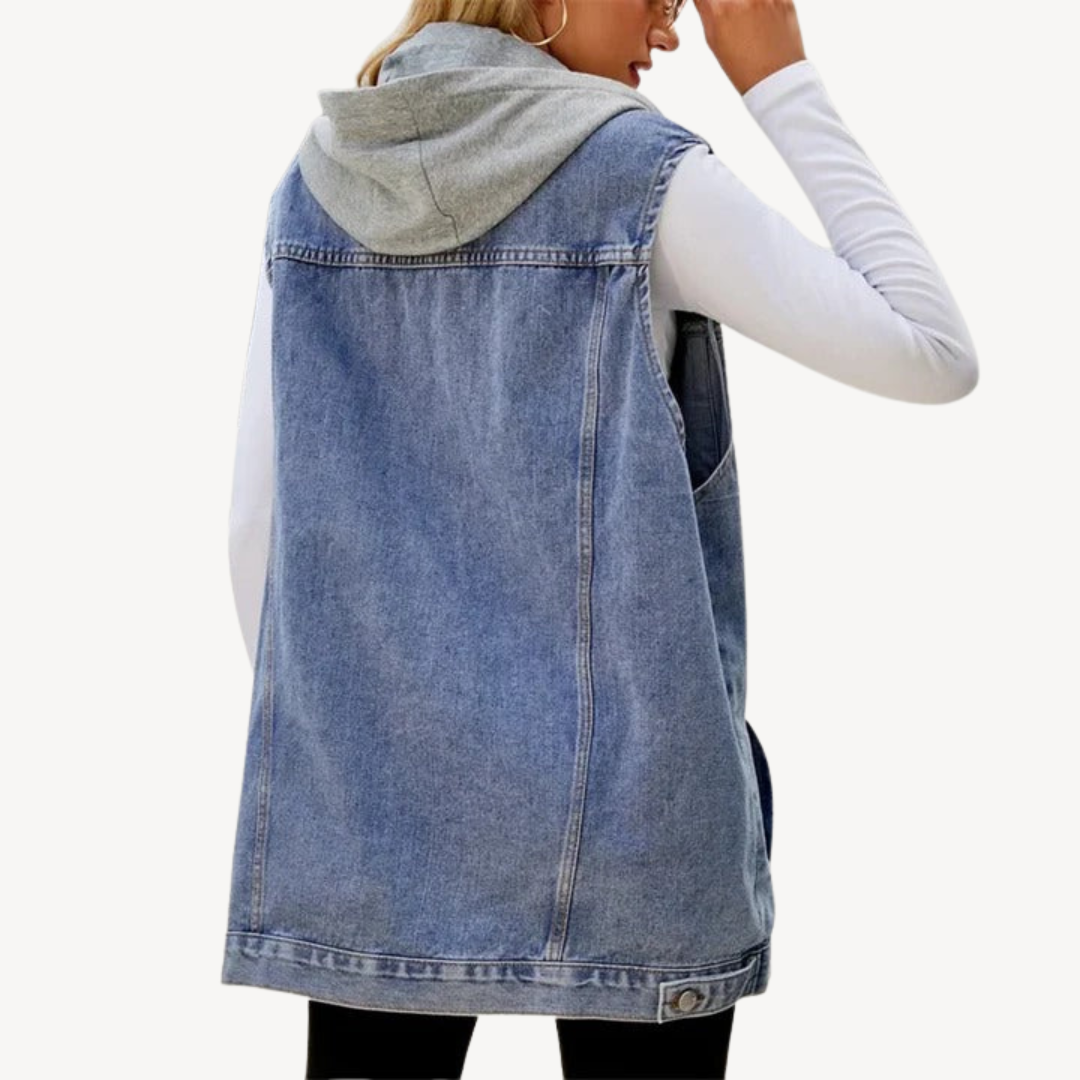 Modische Denim-Jacke für Damen - IdealeKleiden