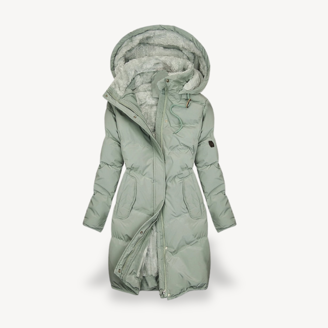 Damen Winterjacke Kunstfell gefüttert Kapuze