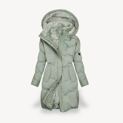 Damen Winterjacke Kunstfell gefüttert Kapuze