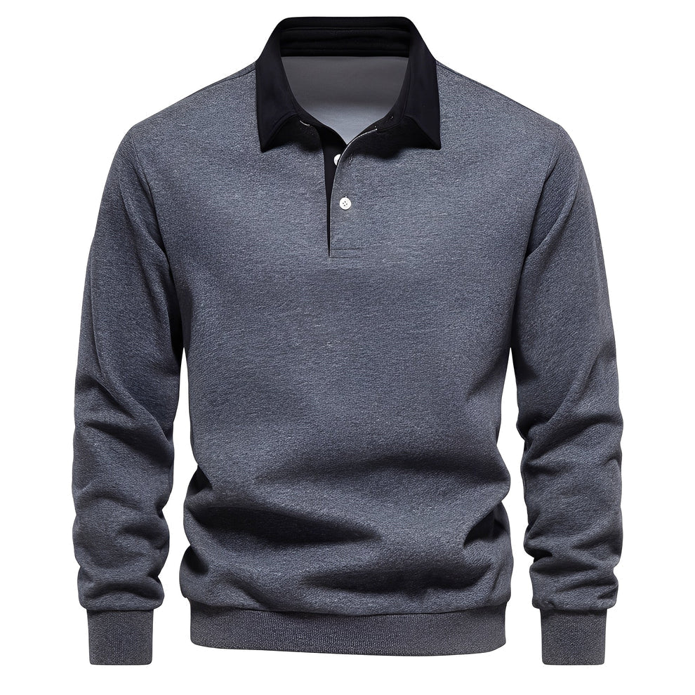 Herren Poloshirt Freizeit Langarm Leicht