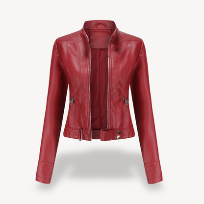 Mode Lederjacke Frauen Biker Style