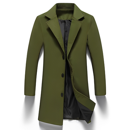 Eleganter Herren Wollmantel Formal Schwarz