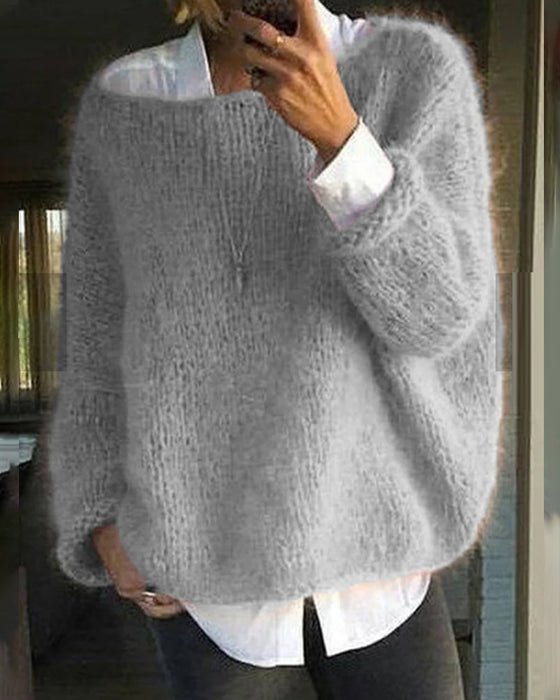 Bunter Pullover Rundhals Modisch