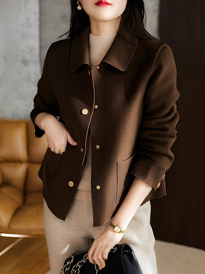 Elegante Damen Winterjacke Mit Knöpfen
