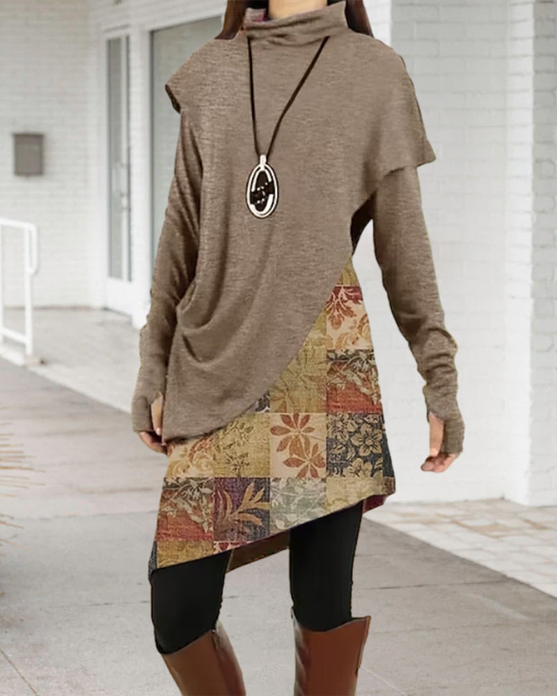 Farbenfrohes Patchwork Kleid - IdealeKleiden