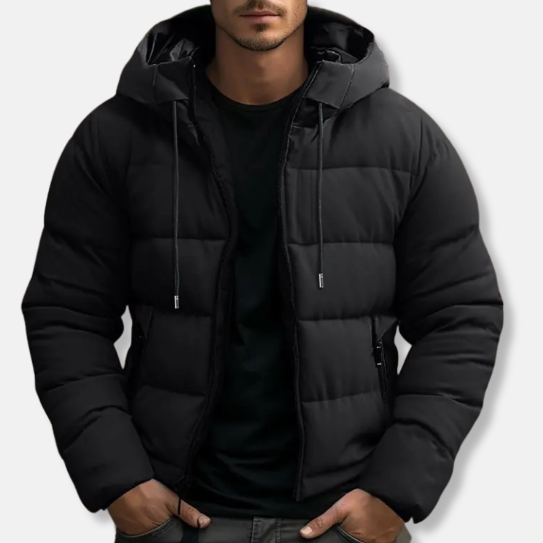 Warmes Winterkleid | Steppjacke Damen Kurz mit Kapuze und Reißverschluss