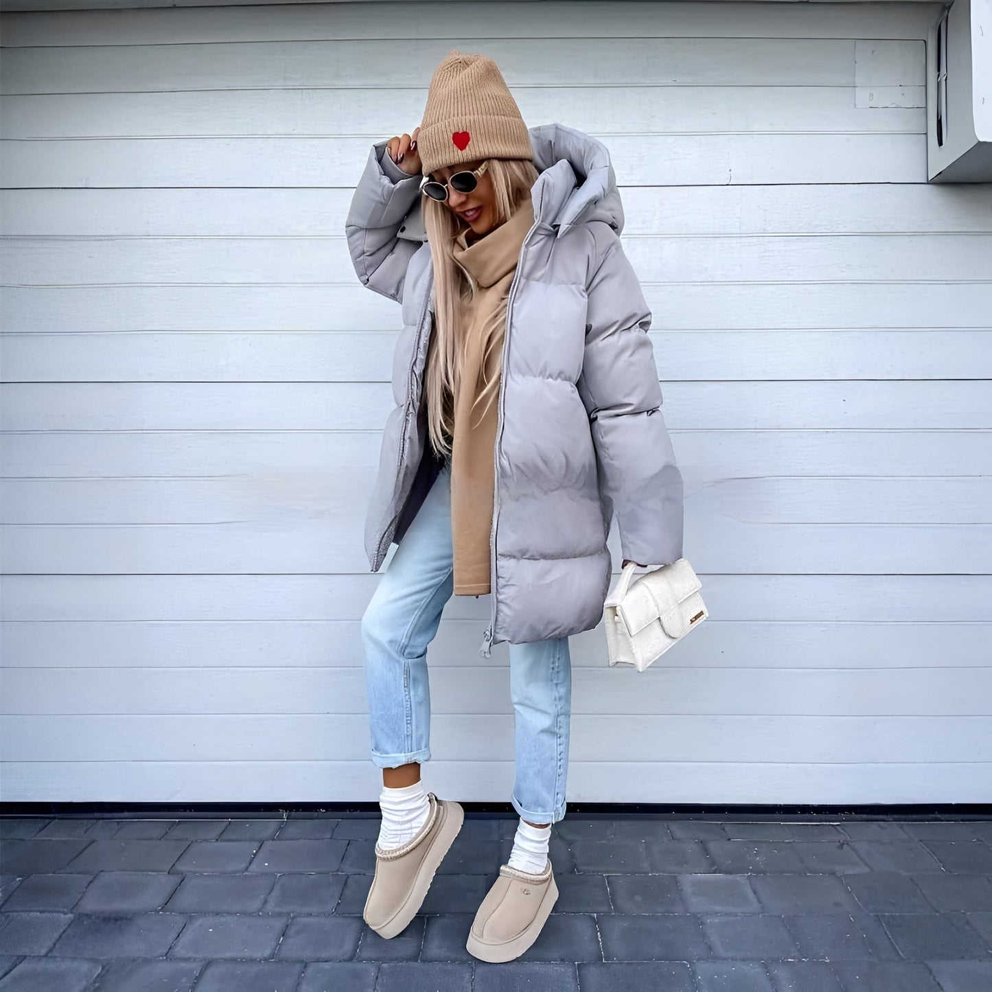Stylische Damen Parka Jacke Elegant