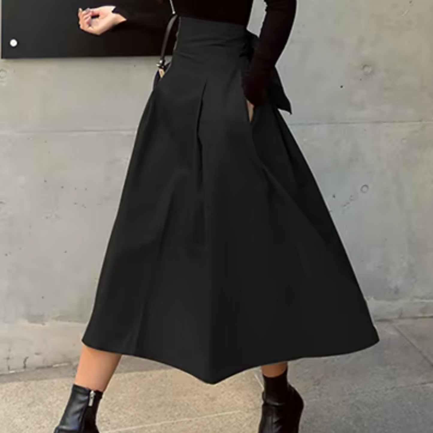 Eleganter Maxi-Rock Damen Kleid mit Schleife