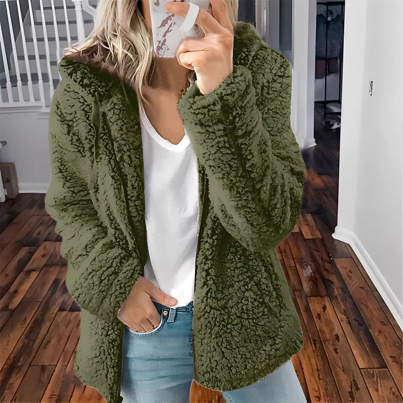 Dicke Wolljacke Damen Kapuze Warm