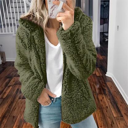 Dicke Wolljacke Damen Kapuze Warm